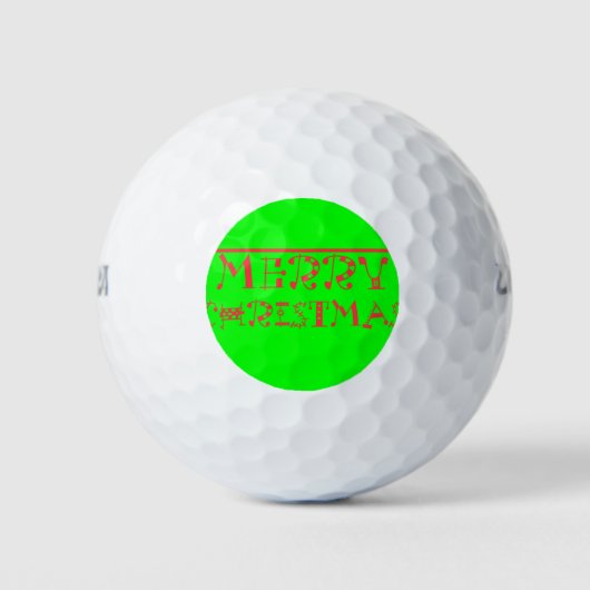 Merry Christmas Typography Design: een feestelijke Golfballen (Voorkant)