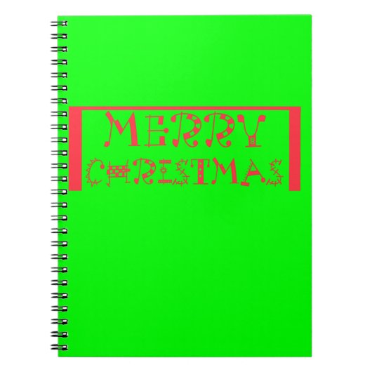 Merry Christmas Typography Design: een feestelijke Notitieboek (Voorkant)