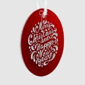Merry Christmas Typography Design Ornament (voorkant)