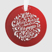 Merry Christmas Typography Design Ornament (voorkant)