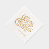 Merry Christmas Typography Foil Stamped Napkins Folie Servetten (Rechts)