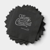 Merry Christmas Typography Foil Stamped Napkins Folie Servetten (Insitu (Gestapeld))
