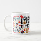 MERRY CHRISTMAS Typography Holiday Koffiemok (Links)