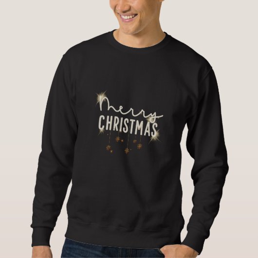 Merry Christmas Typography Holiday Sweatshirt (Voorkant)