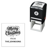 Merry Christmas Typography Logo Name Zelfinktende Stempel (In situ)