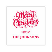 Merry Christmas Typography Logo Name Zelfinktende Stempel (Design)