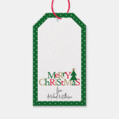 Merry Christmas Typography Rood Groen Goud Cadeaulabel (Voorkant)