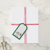 Merry Christmas Typography Rood Groen Goud Cadeaulabel (Met Touw)