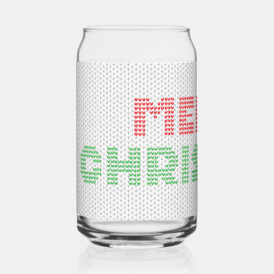 Merry Christmas Typography Sweater Pattern Blikvorm Glas