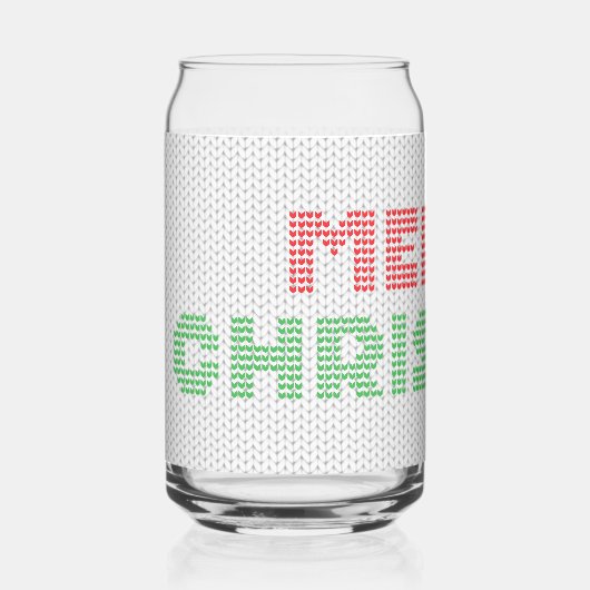 Merry Christmas Typography Sweater Pattern Blikvorm Glas (Voorkant)
