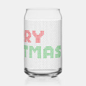 Merry Christmas Typography Sweater Pattern Blikvorm Glas (Achterkant)