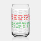 Merry Christmas Typography Sweater Pattern Blikvorm Glas (Links)