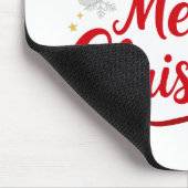 Merry Christmas Typography with Santa Hat and Snow Muismat (Hoek)