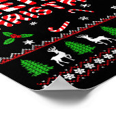 Merry Christmas Ugly Sweater Candy Cane Men Women  Poster (Hoek)