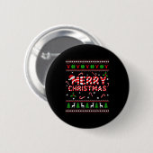 Merry Christmas Ugly Sweater Candy Cane Men Women  Ronde Button 5,7 Cm (Voorkant /achterkant)