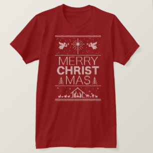 Merry CHRISTmas Ugly Sweater Religious Christelijk T-shirt