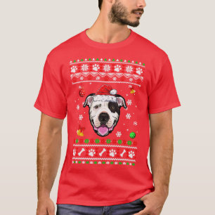 Merry Christmas Ugly Xmas Bull Terrier Santa Hat F T-shirt