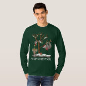 MERRY CHRISTMAS VAN DE SLOTH POLE Mannen Holiday T-shirt (Voorkant volledig)