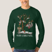 MERRY CHRISTMAS VAN DE SLOTH POLE Mannen Holiday T-shirt (Voorkant)