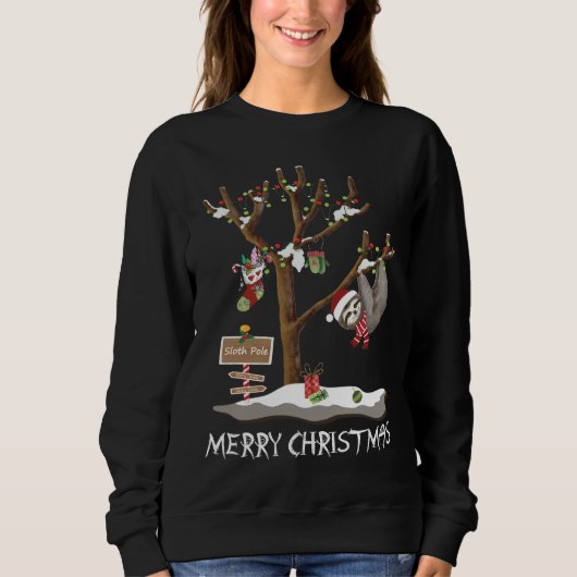 MERRY CHRISTMAS VAN DE SLOTH POLE Women's Trui (Voorkant)