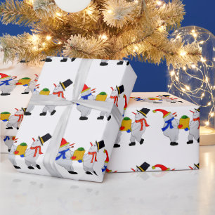 MERRY CHRISTMAS VAN DE SNOWMEN CADEAUPAPIER