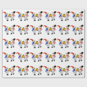 MERRY CHRISTMAS VAN DE SNOWMEN CADEAUPAPIER (Vlak)