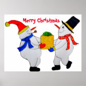 MERRY CHRISTMAS VAN HET POSTER SNOWMEN (Voorkant)