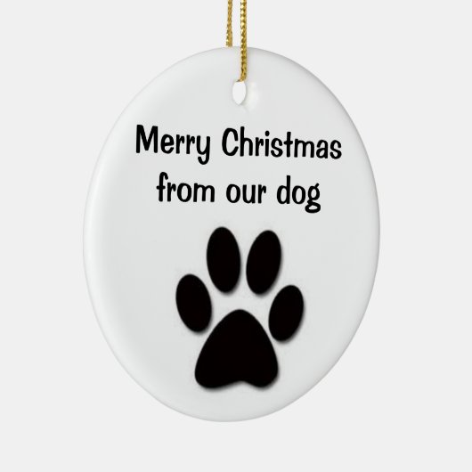 MERRY CHRISTMAS VAN ONZE DOG-ORNAMENT KERAMISCH ORNAMENT (Rechts)