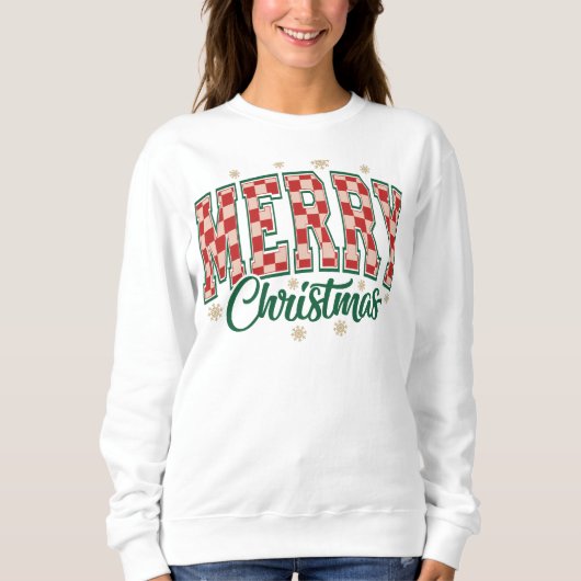 Merry Christmas Varsity Letter Sweatshirt (Voorkant)
