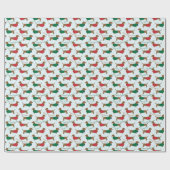 MERRY CHRISTMAS, VEEL DACHSHUNDS GIFT WRAP PAPIER (Vlak)