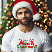 Merry Christmas: Verlichte vreugde in typografie T-shirt