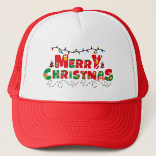Merry Christmas: Verlichte vreugde in typografie Trucker Pet