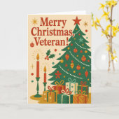 Merry Christmas Veteran  Kaart (Gele Bloem)