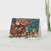 Merry Christmas Veteran Patriotic Santa Feestdagen Kaart (Voorkant)