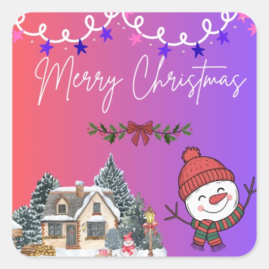 Merry Christmas Vibrant Sticker (Voorkant)