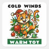 Merry Christmas Vierkante Sticker (Voorkant)