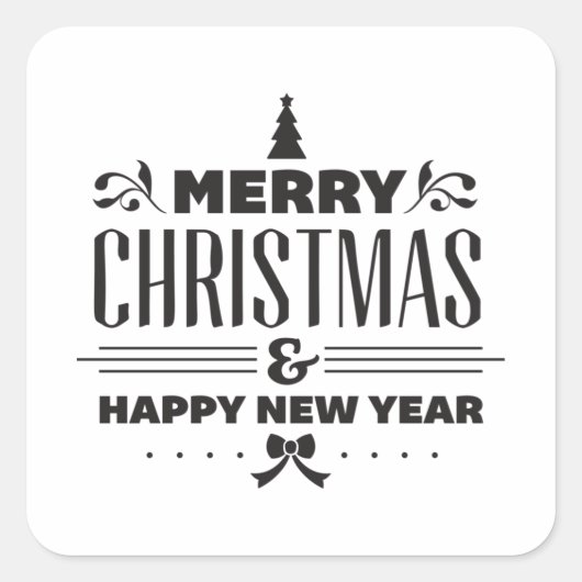Merry Christmas Vierkante Sticker (Voorkant)