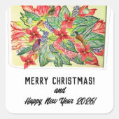 Merry Christmas! Vierkante Sticker (Voorkant)