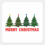 Merry Christmas Vierkante Sticker (Voorkant)