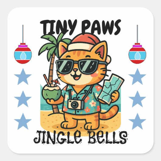 Merry Christmas Vierkante Sticker (Voorkant)