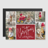 Merry Christmas Vijf foto's Magnetische Kaart (Voorkant / Achterkant)