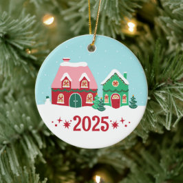 Merry Christmas Village Annual Ornament