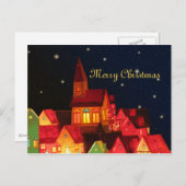 Merry Christmas Village Post Kaart (Voorkant / Achterkant)