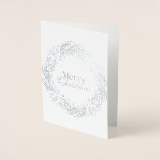 Merry Christmas Vintage Botanical. Folie Kaarten (Voorkant)