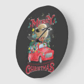 Merry Christmas Vintage Red Santa Truck Grote Klok (Hoek)