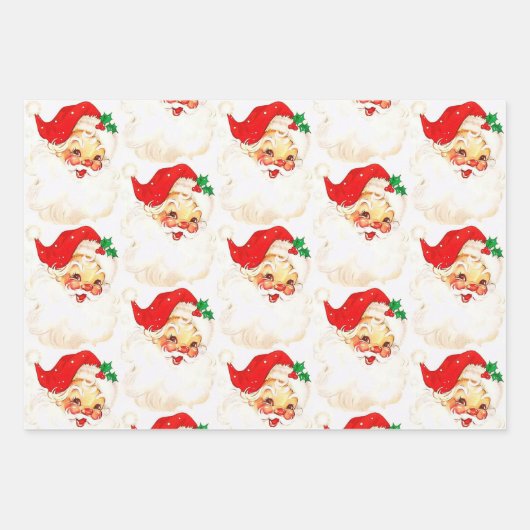 Merry Christmas Vintage Santa Inpakpapier Vel (Voorkant 3)
