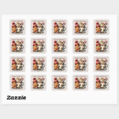 Merry Christmas voeg bericht gingerbread toe Vierkante Sticker (Vel)