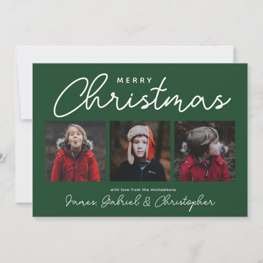 MERRY CHRISTMAS | Voeg je foto's toe Kaart (Voorkant)