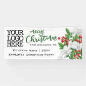 Merry Christmas Voeg Logo Waterverf Floral toe | G Spandoek (Horizontaal)