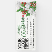 Merry Christmas Voeg Logo Waterverf Floral toe | G Spandoek (Verticaal)